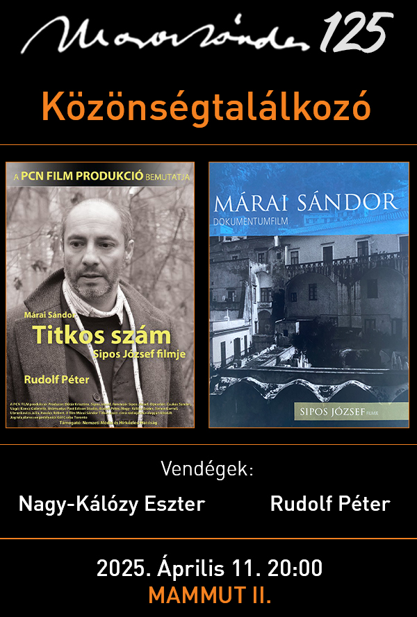 Márai Sándor 125 - Közönségtalálkozó poster